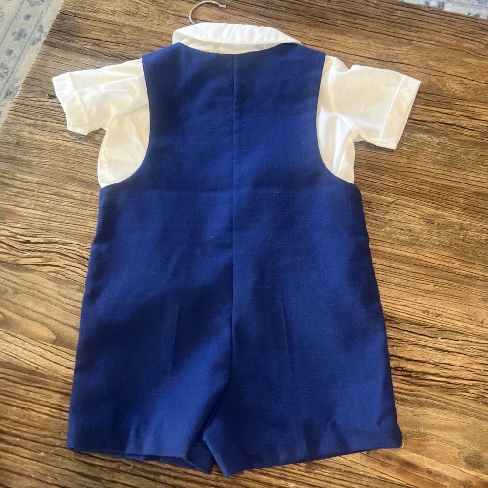 Vintage Winnie The Pooh Romper‎ 3T Blue Yellow White Sail Nautical USA Made